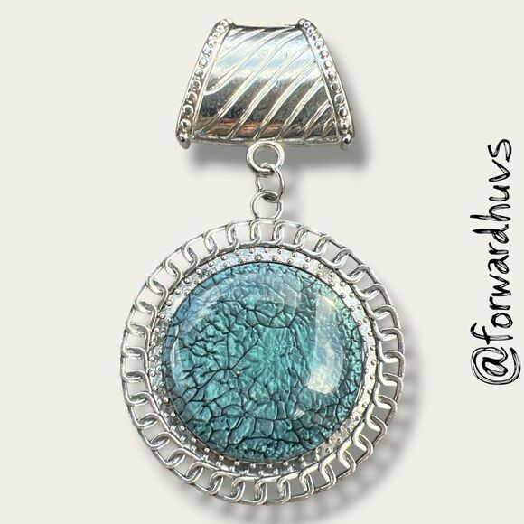 Bundle Sale 3 for $15 | Oversized Turquoise-Style Pendant - Picture 1 of 6